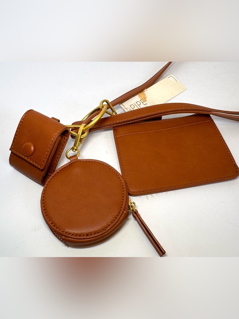 Fawn Design Pouch Pendant Crossbody Set in brown